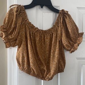 Brown Floral Women's Top
